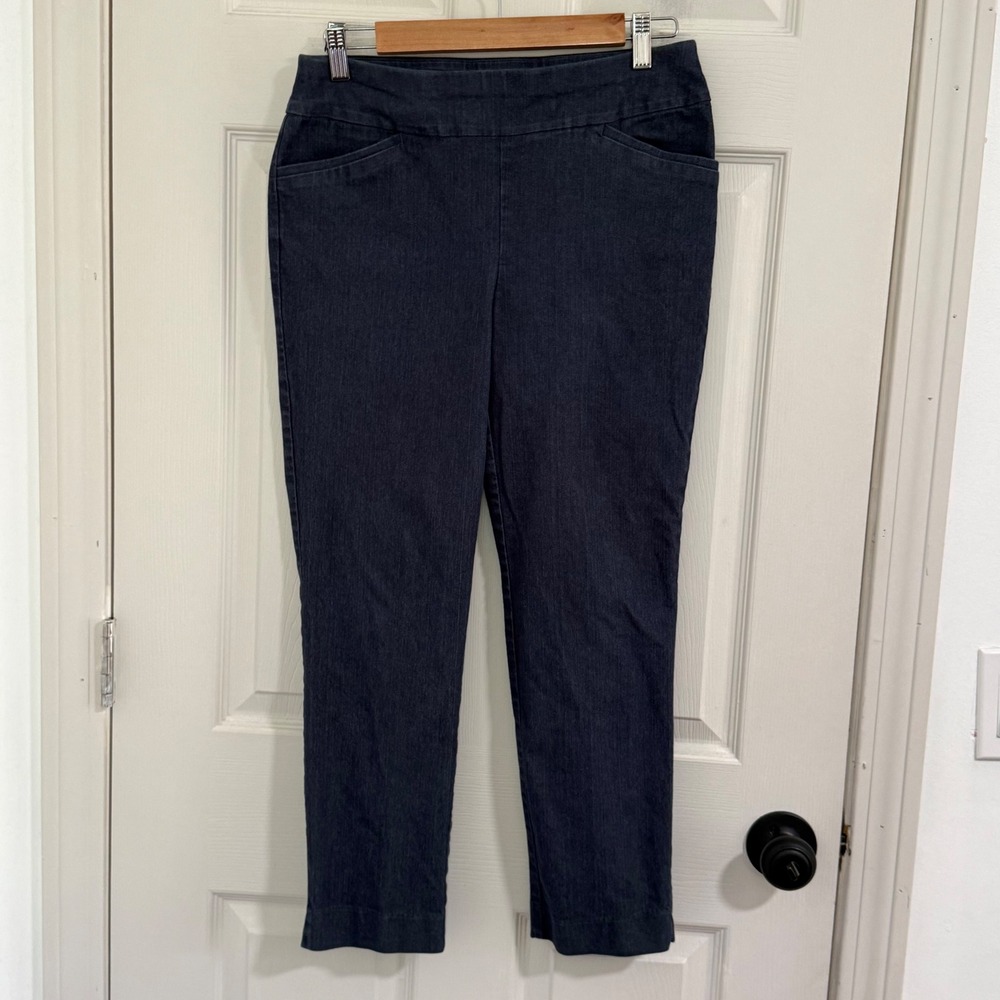 Chicos Jeans Womens 0 Perfect Stretch Ankle Pants Blue Pull On Casual Office